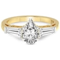 thumbnail image 3 of 2 Carat IGI Certified Pear Shape Lab Grown Diamond Engagement Ring | 14K Yellow Gold | Madison Three Stone Side Baguette Diamond Lab Diamond Ring | FG-VS1-VS2 Quality Friendly Diamonds, 3 of 4