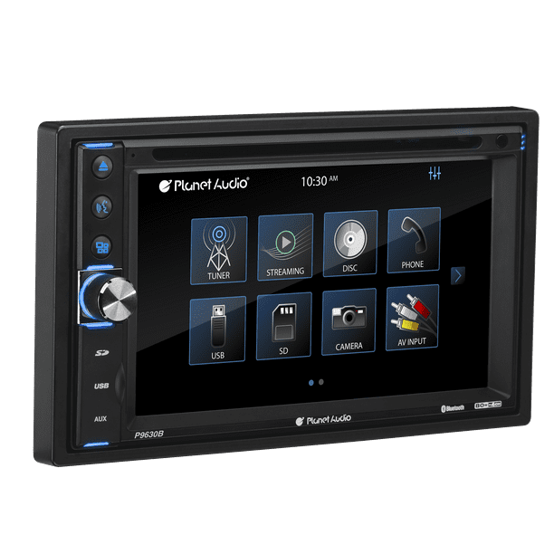 Audio P9630B 6.2” Touchscreen Car DVD Player, Bluetooth, DVD USB
