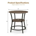 thumbnail image 2 of Gymax 2-Tier Round Metal Frame Coffee Table with Open Shelf, Oak, 2 of 10