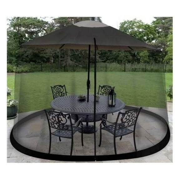 9 Foot Outdoor Umbrella Table Screen Black Mosquito Bug Insect Pest Net Patio Cover