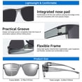 thumbnail image 6 of TINHAO Retro Square Fit Over Glasses Sunglasses for Men with Hard Case, Polarized UV400 Wear Over Prescription Glasses for Driving Fishing Hiking Outdoor, 6 of 7