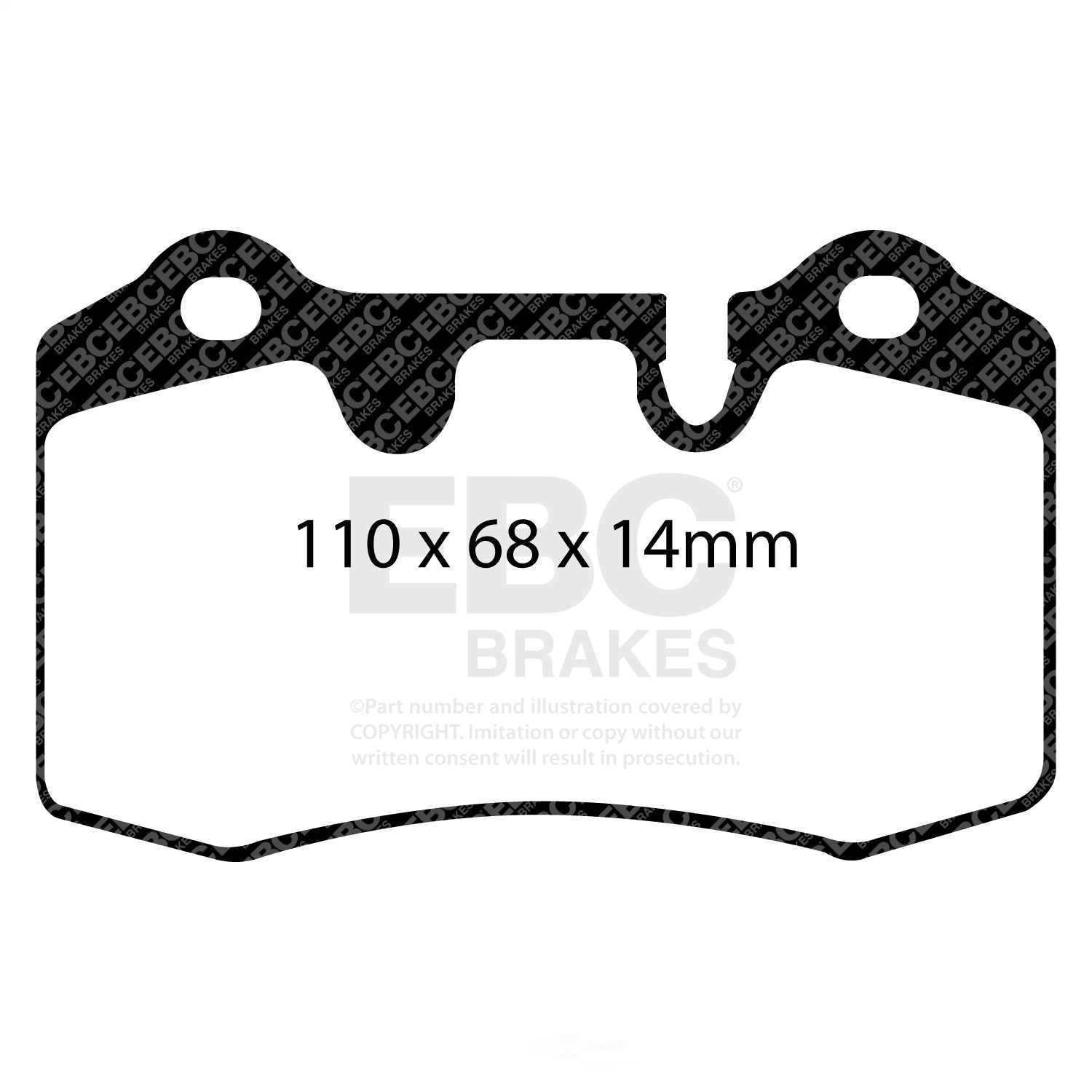 EBC Brakes Redstuff Premium Fast Street Pad For All Engine Sizes Fits select: 2008-2019 MASERATI GRANTURISMO, 2007-2012 MASERATI QUATTROPORTE