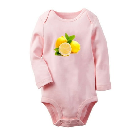 

Fruit Lemon Image Print Cute Rompers Newborn Baby Unisex Bodysuits Infant Jumpsuits Toddler 0-12 Months Kids Long Sleeves Oufits (Pink 0-6 Months)