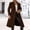 Brown, variant on LEKODE Womens Wool Blend Overcoat Notched Lapel Single-Breasted Trench Coat Black 2XL