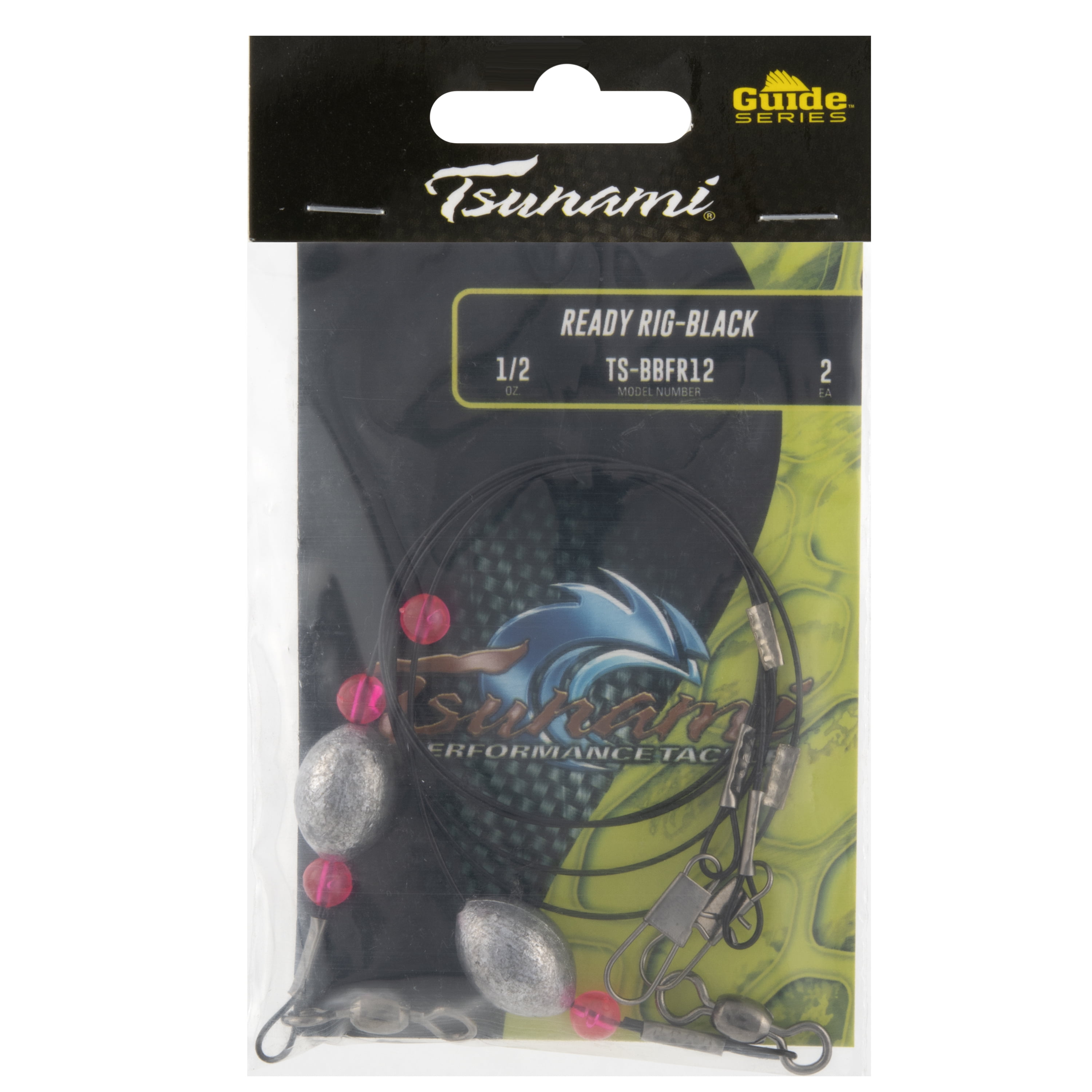 (6 pack) Tsunami Black Wire Egg Fishing Rig 1/2 oz 2 Pack