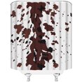 thumbnail image 3 of Milk Cow Print Shower Curtain, Brown Cowhide Funny Farm Animal Skin Milk Cow Print Vintage Western Rustic Farmhouse Creative Fabric Bathroom Decor Sets with Hooks, 3 of 3