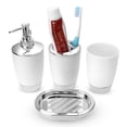 thumbnail image 5 of Bathroom Accessories Set, Toothbrush Holder, Soap Dispenser, Silver, 4 Piece, 5 of 7