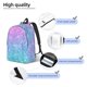 thumbnail image 3 of Disketp Multicolor Glitter print Canvas Backpack Lightweight Travel Daypack Student Rucksack Laptop Backpack-, 3 of 5