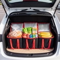 thumbnail image 3 of 3 Pack Cooler Food Delivery Bag, Insulated Grocery Bags Insulated Cooler Bag for Hot or Cold Food Delivery, Groceries, Travel, Shopping(Black & Red), 3 of 7
