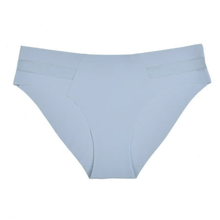 Lovskoo 2024 Seamless Underwear for Women No Show Soft Panties High Cut Invisible Hipster Silky Cheeky Ladies Bikini Blue