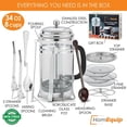 thumbnail image 5 of French Press Coffee Maker - Heat Resistant Borosilicate Glass Pot and Stainless Steel Triple Filter - Bonus Strainers, Spoons, Cleaning Brush and Gift Box - 8 Cups - by HomeEquip, 5 of 7