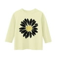 thumbnail image 4 of Kids Girls T Shirts Floral Daisy Graphic Long Sleeve Crewneck Pullover Cute Casual Blouses Tops Beige 130, 4 of 5