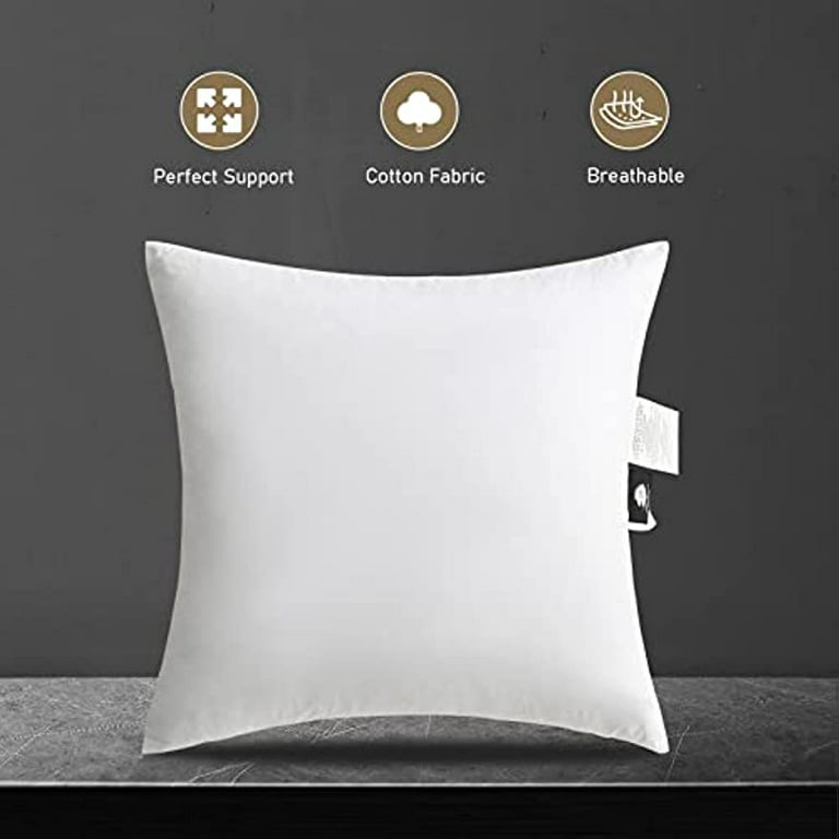 ACCENTHOME 18x18 Pillow Inserts (Pack of 4) Hypoallergenic Throw Pillows  Forms | White Square Throw Pillow Insert | Decorative Sham Stuffer Cushion