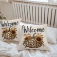 thumbnail image 7 of Waterproof Throw Pillow Covers Set of 2, 20x20 Inch Retro Leopard Pumpkins Decorative Pillowcases Outdoor Pillow Slip Cushion Covers Set for Couch Tent Welcome Sunflowers Rustic, 7 of 7