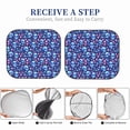thumbnail image 5 of Kdxio Blue Skull Flower Print 2-Piece Sun Shade Front Windshield - Foldable Car Front Window Sunshades for Most Sedans SUV Truck, 5 of 6