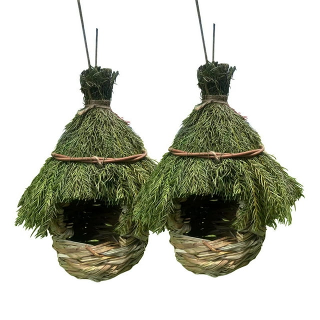 Yuarrent 2 piezas, casa para pájaros, decoraciones, casa para pájaros, material, no tiene mala forma, adecuada para jardín forestal, patio, Jardín y Patio