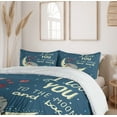 thumbnail image 6 of Ambesonne I Love You Duvet Cover Set, Sleepy Cat Hearts, Queen, Pale Yellow Warm Taupe, 6 of 6