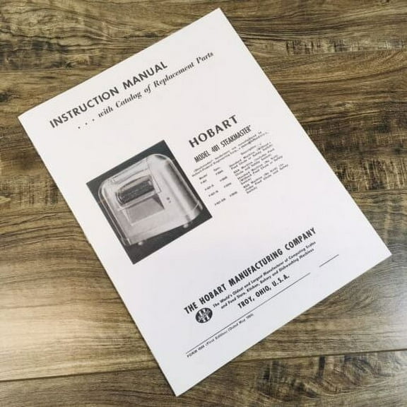 Hobart Model 401 401S 401N 401SN Tenderizer Parts Owners Instruction Manual