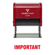 Vivid Stamp IMPORTANT Self Inking Rubber Stamp (Red Ink) - X-Large