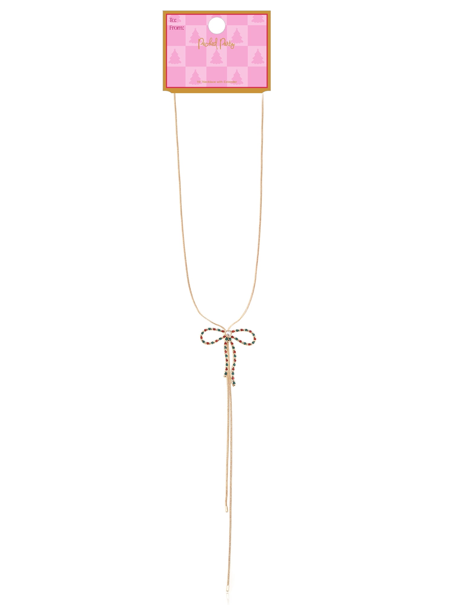 Packed Party Bow Lariat Necklace