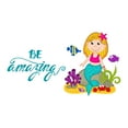 thumbnail image 2 of Be Amazing Mermaid Colorful Fish Salt Water Princess Creatures Seahorse Queen Sweet Dreams Bedtime Unicorn Lovely Dear Dream Holiday Gift Decorating Bedroom Wall Decal Sticker - Size: 30 In X 18 In, 2 of 5