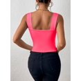 thumbnail image 5 of Women'S Sleeveless Skinny Basic Strappy Crop Tank Tops 2025 Rose Red M, 5 of 7