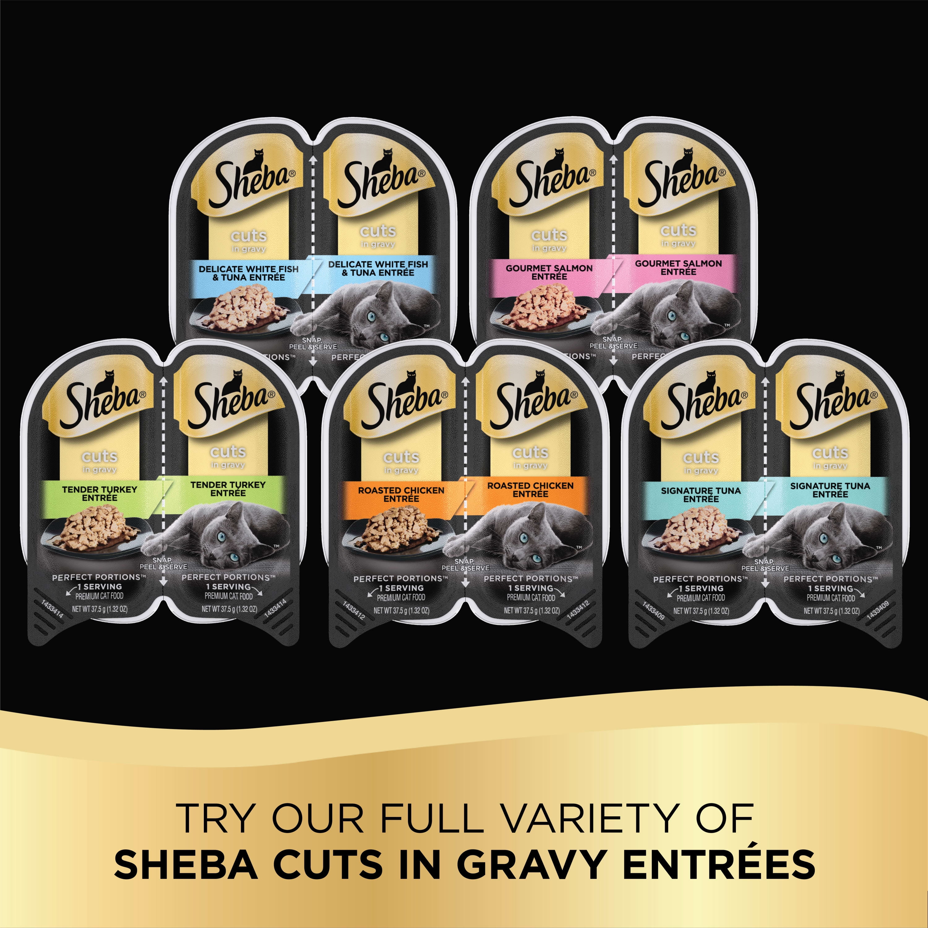 (24 pack) Sheba Wet Cat Food Cuts In Gravy Roasted Chicken & Beef Entree
