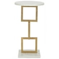 SAFAVIEH Cassidy Silver Leaf Accent Table Gold/ White