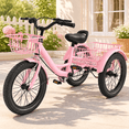 thumbnail image 6 of Kids Tricycle for Girls Ages 4-9, Akaber 16" Tricycle for Kids with 2 Storage Baskets, Dual Handbrake, Pink, 6 of 9