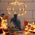 thumbnail image 6 of BinKFF Halloween Decorations Indoor, 6.1inchs Gothic Home Decor, Halloween Candle Holder, Fake Crow Light Holder, Raven Lamp Tealight Candle Holder Black Resin Statue, 6 of 9