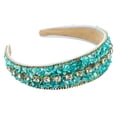 thumbnail image 3 of Fashionable Wide Band Turquoise Rhinestone Hair Headband For Elegant Boho Daily Wear, 3 of 3