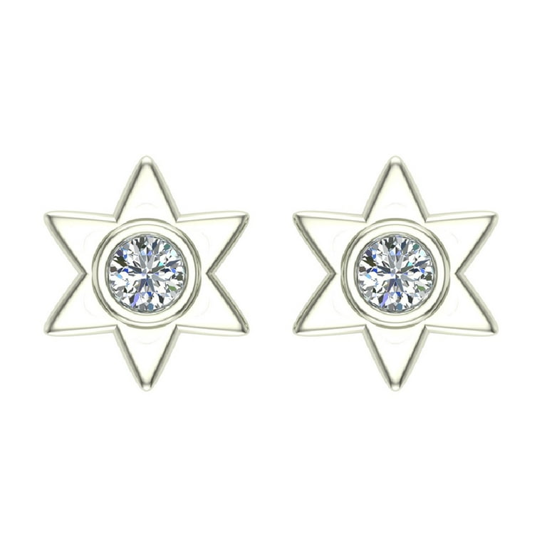 Star Shape White Plastic Post Earrings Your Choice Of Size ***NO METAL***
