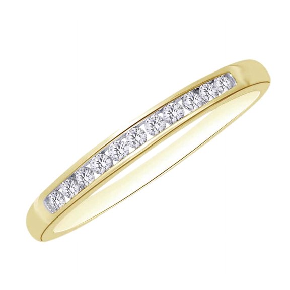 AFFY Round Cut White Natural Diamond Band Ring In 10k Yellow Gold (2.00 cttw) Ring Size-4