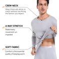 thumbnail image 3 of MANIFIQUE Thermal Underwear for Men Set Crewneck Ultra Thin Long Johns Top & Bottom Set, 3 of 6