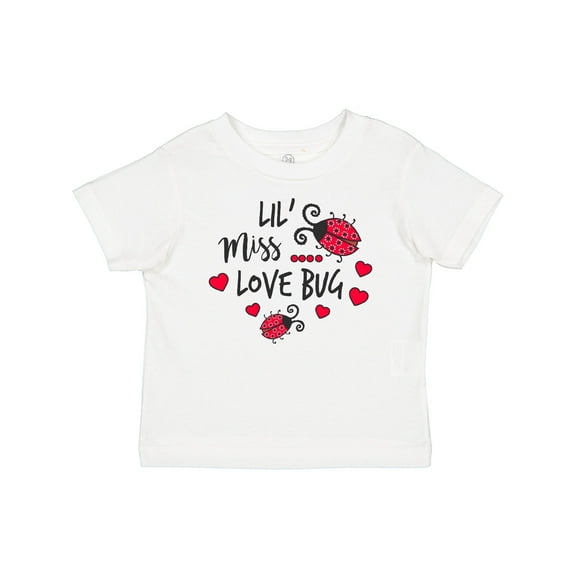 Inktastic Lil Miss Love Bug with Lady Bug and Hearts Girls Baby T-Shirt