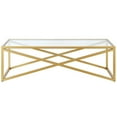 thumbnail image 5 of Henn&Hart 54 in. Brass Metal Coffee Table, 5 of 8