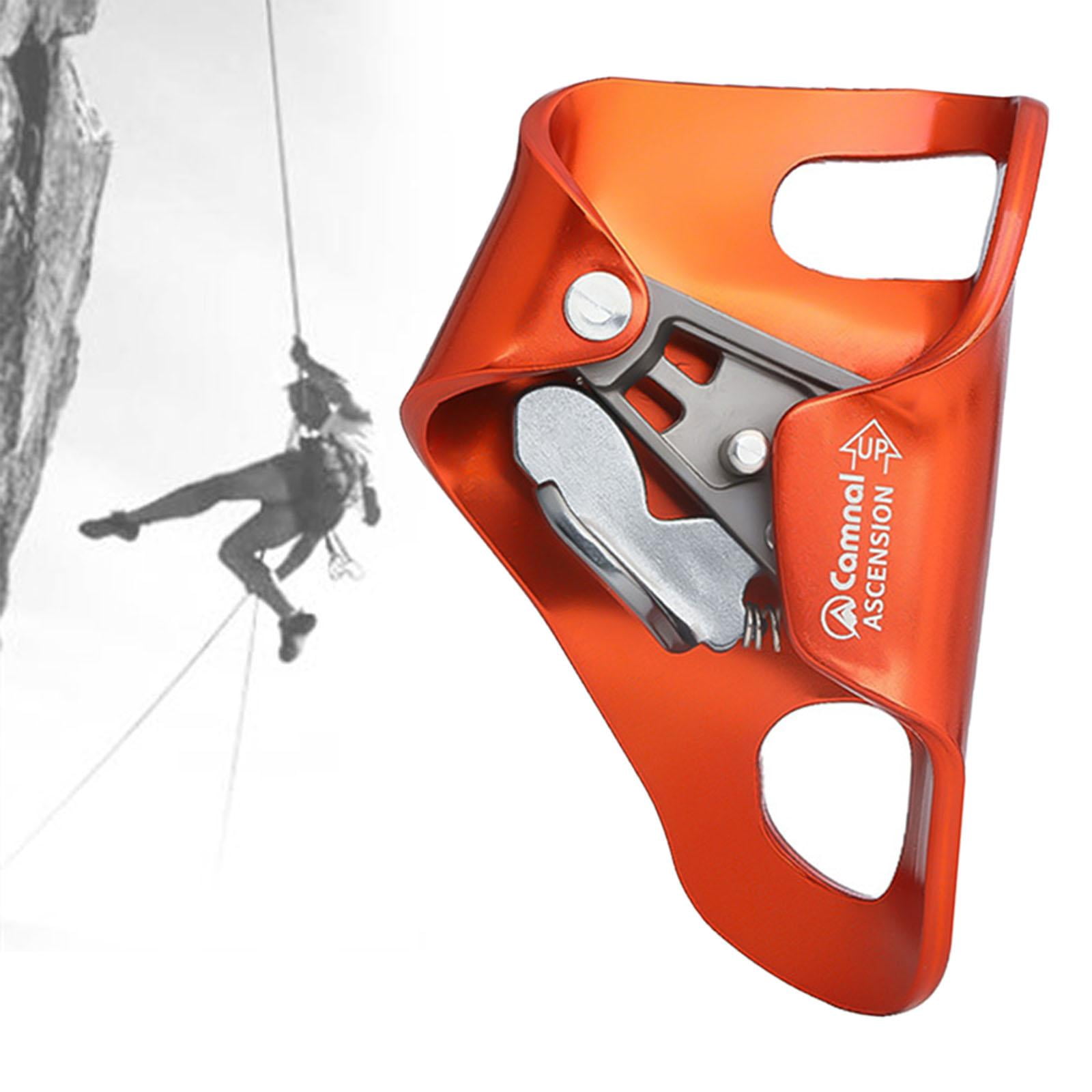 Rock Climbing Chest Ascender Rappelling Equipment, Nonslip Ascending Rigging Clamp Abdominal Riser for Caving, Tree Arborist, 10-13mm Ropes Orange