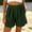Army Green, variant on POTETI Women Cargo Shorts Cotton Linen High Waisted Womens Shorts White Flat Front with Pockets Bandage Solid Shorts