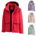 thumbnail image 3 of jsaierl Winter Jackets Women Waterproof Outdoor Work Windbreaker Fall Warm Full Zip Jacket With Hood Fleece Ski Coats Winter Snow Outerwear, 3 of 3