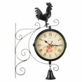 thumbnail image 3 of Reloj De Jardín Retro, Reloj De Pared De Doble Cara, Reloj Silencioso De Hierro Forjado Para Sala De Estar, Dormitorio, Jardín Vogacara HA023143-00, 3 of 5