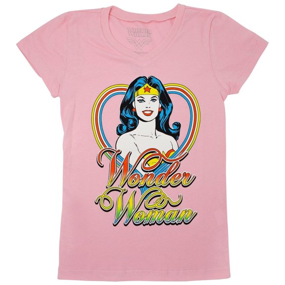 Wonder Woman Girls Pink T-Shirt-XLarge (14-16)