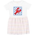 thumbnail image 3 of Inktastic Lobster Checkered Stamp Coastal Girls Toddler Dress, 3 of 5