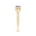 thumbnail image 3 of Angara Natural 0.2 Ct. Tanzanite with Diamond Side Stones Ring in 14K Yellow Gold for Women (Ring Size: 3), 3 of 9