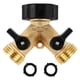 thumbnail image 1 of Garden Hose Splitter 2 Way Heavy Duty Brass Connector Tap Splitter, Y Splitter 2 Valves with 2 Extra, 1 of 5