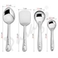 thumbnail image 2 of Stainless Steel Kitchen Tools Set Of 4 - Silver | 1 Basting Spoon+ 2 Serving Spoons+ 1 Turner For Kitchen Cooking & Serving - Rust Free, Dishwasher Safe, Easy To Clean, 2 of 5