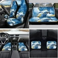 thumbnail image 2 of Yuyamidu 15 PCS Blue Marble Print Car Seat Covers and Floor Mats Sea Turtle Steering Wheel Cover Seatbelt Strap Pad Cup Coasters Handbrake Cover Set, 2 of 6