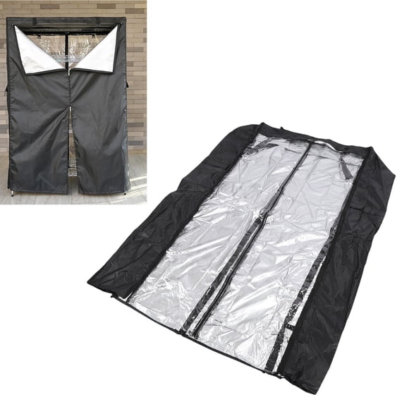 Water Proof 210D Silver Coated Polyester Wire Shelf Cover with Transparent PVC, T Shaped Zips Touch Fasteners for Garage Basement, Warehouse