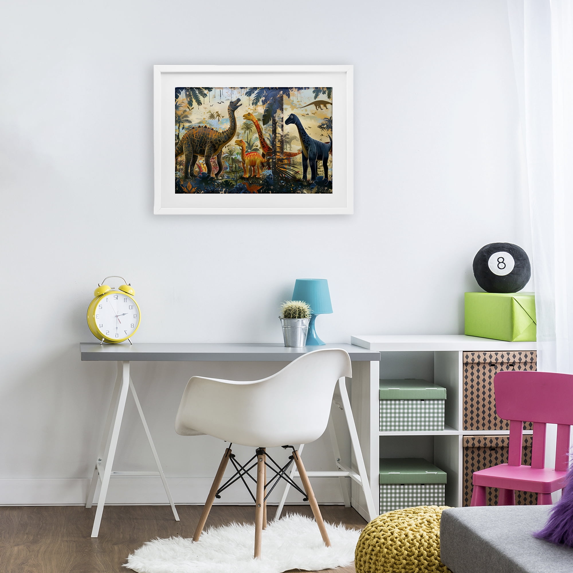 Stupell Industries Jurassic Journey in Nature White Framed Print Under Glass, design by Lazar Studio
