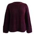 thumbnail image 1 of Suéter George para Mujer, Cuello Redondo, Manga Larga Vino Talla G, 1 of 6