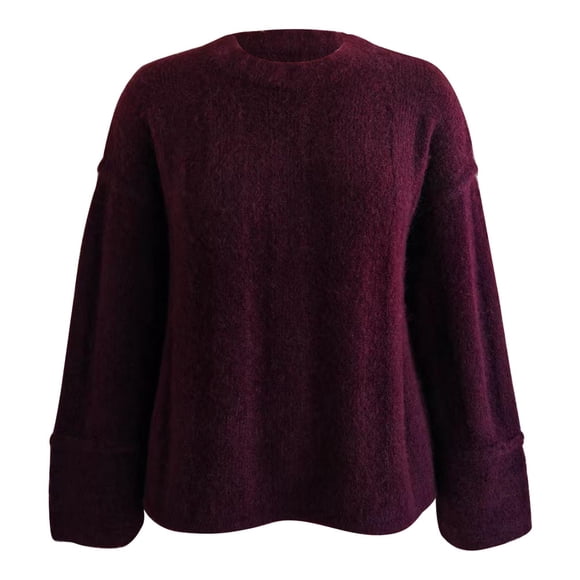Suéter George para Mujer, Cuello Redondo, Manga Larga Vino Talla G